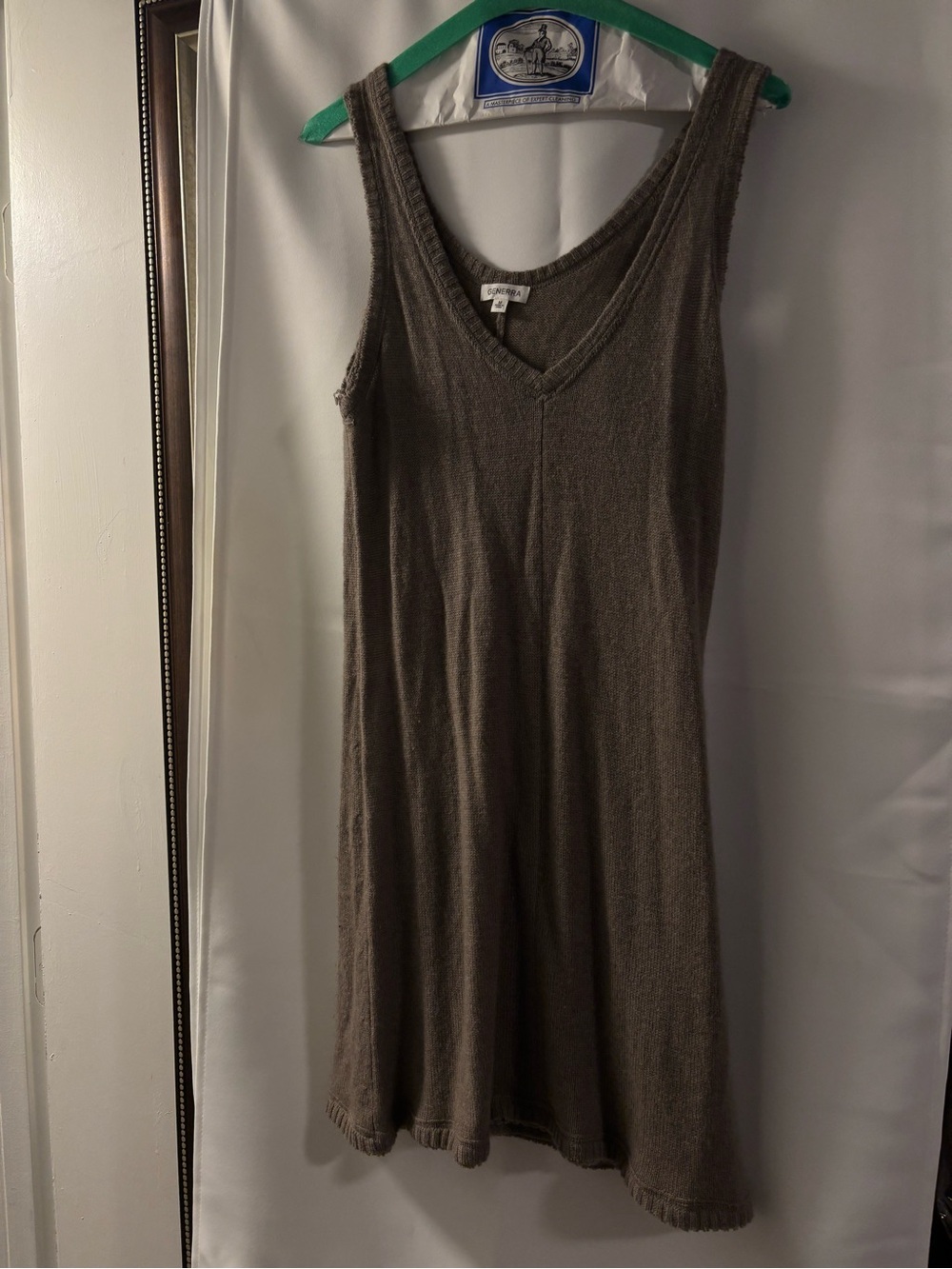 GENERRA Taupe Knit V-Neck Sweater
